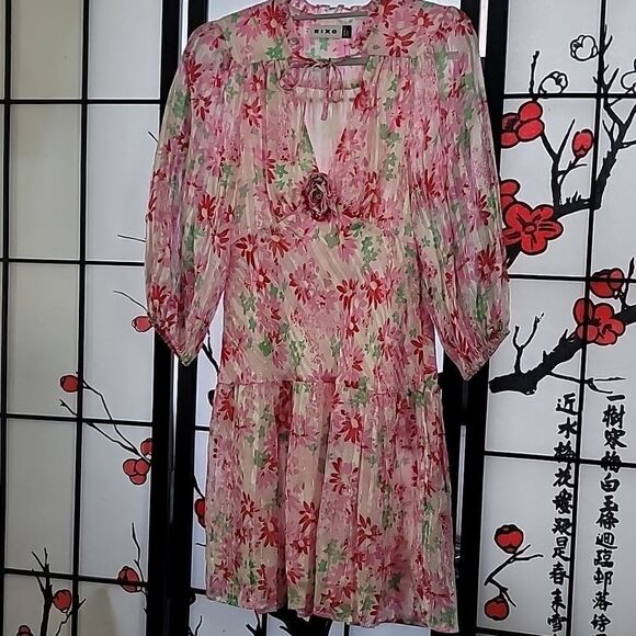 RIXO Devi metallic floral-print silk-blend jacquard mini dress - Picture 6 of 16